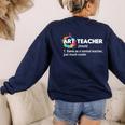 Art Teacher Definition Arts Artist Artistic Graphic For Men Women Girls Kids Women's Sweatshirt Back Print Navy Art Teacher Definition Arts Artist Artistic Graphic For Men Women Girls Kids Women's Sweatshirt Back Print Navy