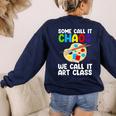 Art Teacher For Men Women Art Teacher Appreciation Women's Sweatshirt Back Print Navy