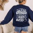 This Art Teacher Wears Red For Ed Men Women Women's Sweatshirt Back Print Navy This Art Teacher Wears Red For Ed Men Women Women's Sweatshirt Back Print Navy