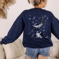 Astronaut Purple Moon Swing NASA Space Science Teacher Women's Sweatshirt Back Print Navy Astronaut Purple Moon Swing NASA Space Science Teacher Women's Sweatshirt Back Print Navy