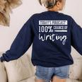 Author Journalist Teacher Writing Content Creator Women's Sweatshirt Back Print Navy Author Journalist Teacher Writing Content Creator Women's Sweatshirt Back Print Navy