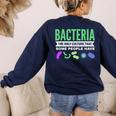 Bacteria Culture Biology Science Teacher Biologist Women's Sweatshirt Back Print Navy Bacteria Culture Biology Science Teacher Biologist Women's Sweatshirt Back Print Navy