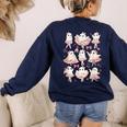 Ballet Ghost Ballet Dancer Spooky Dance Halloween Teacher Women's Sweatshirt Back Print Navy Ballet Ghost Ballet Dancer Spooky Dance Halloween Teacher Women's Sweatshirt Back Print Navy