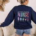 Battery Life Of A Nurse School Teacher Appreciation Women's Sweatshirt Back Print Navy Battery Life Of A Nurse School Teacher Appreciation Women's Sweatshirt Back Print Navy