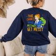 Beauty Teacher Take Chances Make Mistakes Get Messy Women's Sweatshirt Back Print Navy Beauty Teacher Take Chances Make Mistakes Get Messy Women's Sweatshirt Back Print Navy
