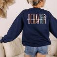 Behavior Analyst Teacher Squad Technician Therapist Analysis Women's Sweatshirt Back Print Navy Behavior Analyst Teacher Squad Technician Therapist Analysis Women's Sweatshirt Back Print Navy