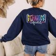 Behavior Squad Therapy Therapists Teachers Behavior Team Women's Sweatshirt Back Print Navy Behavior Squad Therapy Therapists Teachers Behavior Team Women's Sweatshirt Back Print Navy
