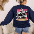 Best Theatre Art For Men Women Musical Drama Teacher Theater Women's Sweatshirt Back Print Navy