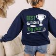 Best Teacher By Par Golf Golfer Women's Sweatshirt Back Print Navy