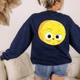 The Big Cheese Good Egg Teacher Halloween Costume Food Group Women's Sweatshirt Back Print Navy