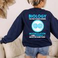 Biology Facts Science Teacher Student Biologist Women's Sweatshirt Back Print Navy Biology Facts Science Teacher Student Biologist Women's Sweatshirt Back Print Navy