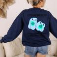 Biology T Shirts Science Biology Teacher Idea Women's Sweatshirt Back Print Navy