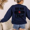 Boo Boo Crew First Aid School Nurse Day Care Teacher Women's Sweatshirt Back Print Navy Boo Boo Crew First Aid School Nurse Day Care Teacher Women's Sweatshirt Back Print Navy