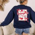 Bow Strawberry Kindergarten Is My Jam Teacher Kinder Team Women's Sweatshirt Back Print Navy