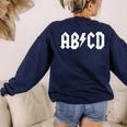 Boys Girls Teachers ABCD Rock Graphic Back To School Women's Sweatshirt Back Print Navy Boys Girls Teachers ABCD Rock Graphic Back To School Women's Sweatshirt Back Print Navy