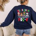 All Is Calm Just Kidding This Is Pre-K Christmas Teacher Women's Sweatshirt Back Print Navy