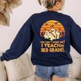 You Can't Scare Me I Teach 3rd Grade Teacher Halloween Men Women Kids Women's Sweatshirt Back Print Navy