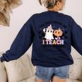 You Cant Scare Me I Teach First Grade Teacher Halloween Women's Sweatshirt Back Print Navy You Cant Scare Me I Teach First Grade Teacher Halloween Women's Sweatshirt Back Print Navy