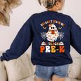 You Cant Scare Me I Teach Pre-K Teacher Halloween Women's Sweatshirt Back Print Navy