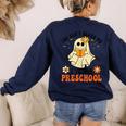 You Can't Scare Me I Teach Preschool Teacher Halloween Ghost Men Women Women's Sweatshirt Back Print Navy You Can't Scare Me I Teach Preschool Teacher Halloween Ghost Men Women Women's Sweatshirt Back Print Navy