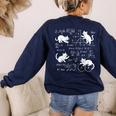 Cats And Math Lover Cat Lover Science Teacher Student Women's Sweatshirt Back Print Navy Cats And Math Lover Cat Lover Science Teacher Student Women's Sweatshirt Back Print Navy