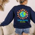 Celebrate Diversity Everyday Teachers & School Student Women's Sweatshirt Back Print Navy Celebrate Diversity Everyday Teachers & School Student Women's Sweatshirt Back Print Navy