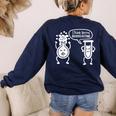 Chemistry Science Teacher I Think You'Re Overreacting Men Women Girls Kids Women's Sweatshirt Back Print Navy Chemistry Science Teacher I Think You'Re Overreacting Men Women Girls Kids Women's Sweatshirt Back Print Navy
