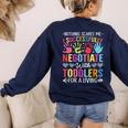 Childcare Teacher Negotiate With Toddlers Daycare Provider Men Women Girls Kids Women's Sweatshirt Back Print Navy