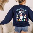 Chillin With My Sped Snowmies Teacher Student Christmas Women's Sweatshirt Back Print Navy Chillin With My Sped Snowmies Teacher Student Christmas Women's Sweatshirt Back Print Navy