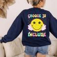 Choose To Include Special Education Teacher Autism Awareness Women's Sweatshirt Back Print Navy Choose To Include Special Education Teacher Autism Awareness Women's Sweatshirt Back Print Navy