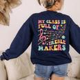 My Class Is Full Of Treble Makers Funny Music Teacher Groovy Men Women Girls Kids Women's Sweatshirt Back Print Navy My Class Is Full Of Treble Makers Funny Music Teacher Groovy Men Women Girls Kids Women's Sweatshirt Back Print Navy