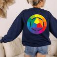 Color Wheel Palette Shirt Artist Painter Art Teacher Tshirt Women's Sweatshirt Back Print Navy