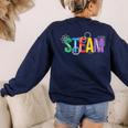 Colorful Steam Letters For Steam Program Teacher And Student Women's Sweatshirt Back Print Navy