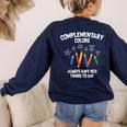 Complementary Colors Art Teacher Pun Shirt Women's Sweatshirt Back Print Navy Complementary Colors Art Teacher Pun Shirt Women's Sweatshirt Back Print Navy
