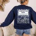 Composition Book Notebook Teachers Matching Group Halloween Women's Sweatshirt Back Print Navy Composition Book Notebook Teachers Matching Group Halloween Women's Sweatshirt Back Print Navy