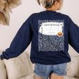 Composition Notebook Costume Adult Halloween For Teacher Women's Sweatshirt Back Print Navy Composition Notebook Costume Adult Halloween For Teacher Women's Sweatshirt Back Print Navy