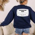 Composition Notebook Halloween Costume Teacher Student Women's Sweatshirt Back Print Navy Composition Notebook Halloween Costume Teacher Student Women's Sweatshirt Back Print Navy