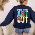 Cool Artist For Men Women Painter Art Teacher Paint Artists Women's Sweatshirt Back Print Navy