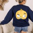 The Cool Bean Good Egg Teacher Halloween Costume Food Group Women's Sweatshirt Back Print Navy The Cool Bean Good Egg Teacher Halloween Costume Food Group Women's Sweatshirt Back Print Navy