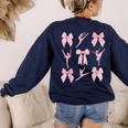 Coquette Bow Ballet Dance Teacher Coquette Women Dancing Women's Sweatshirt Back Print Navy Coquette Bow Ballet Dance Teacher Coquette Women Dancing Women's Sweatshirt Back Print Navy