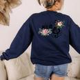 Cut Music Teacher Shirt With a Piano Keys Notes And Flowers Women's Sweatshirt Back Print Navy Cut Music Teacher Shirt With a Piano Keys Notes And Flowers Women's Sweatshirt Back Print Navy