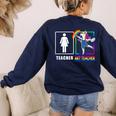Cute Art Teacher Magical Dabbing Unicorn Artist Women's Sweatshirt Back Print Navy Cute Art Teacher Magical Dabbing Unicorn Artist Women's Sweatshirt Back Print Navy