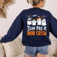 Cute Ghost Team Pre K Boo Crew Halloween Teacher Student Women's Sweatshirt Back Print Navy Cute Ghost Team Pre K Boo Crew Halloween Teacher Student Women's Sweatshirt Back Print Navy