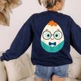 Cute Good Egg Teacher Halloween Costume Food Group Women's Sweatshirt Back Print Navy Cute Good Egg Teacher Halloween Costume Food Group Women's Sweatshirt Back Print Navy