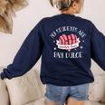 Cute Spanish Teacher Dual Language Bilingual Teacher Men Women Women's Sweatshirt Back Print Navy Cute Spanish Teacher Dual Language Bilingual Teacher Men Women Women's Sweatshirt Back Print Navy