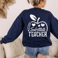 Cute Substitute Teacher Appreciation Men Women Women's Sweatshirt Back Print Navy Cute Substitute Teacher Appreciation Men Women Women's Sweatshirt Back Print Navy