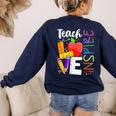 Cute Teach Love And Inspire Men Women Teacher Women's Sweatshirt Back Print Navy
