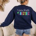 Cute Teacher Shirt Teacher Besties Women's Sweatshirt Back Print Navy Cute Teacher Shirt Teacher Besties Women's Sweatshirt Back Print Navy