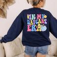 In My Daycare Era Groovy Teacher Daycare First Day Of School Women's Sweatshirt Back Print Navy In My Daycare Era Groovy Teacher Daycare First Day Of School Women's Sweatshirt Back Print Navy