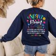 Daycare Provider Loving Kind Reliable Infant Room Teacher Women's Sweatshirt Back Print Navy Daycare Provider Loving Kind Reliable Infant Room Teacher Women's Sweatshirt Back Print Navy